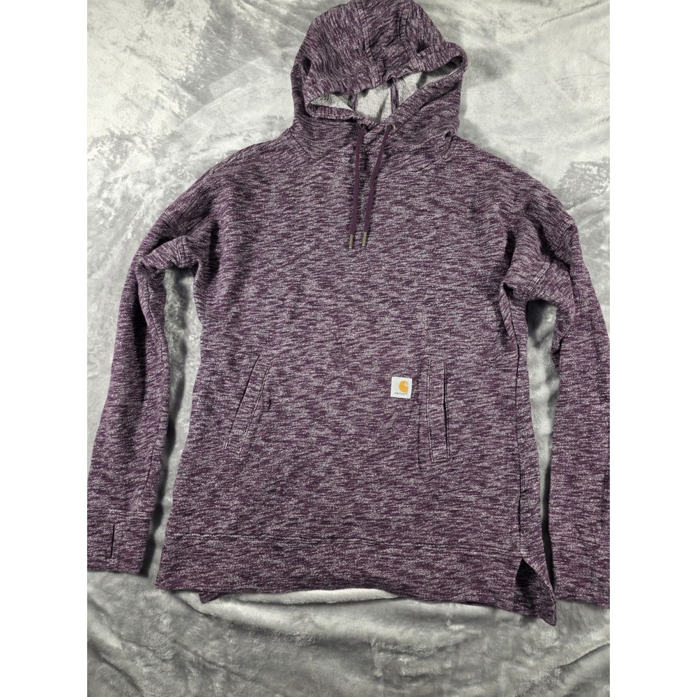 Carhartt Hoodie Womens XS Plum Purple Long Sleeve Pullover Relaxed Fit